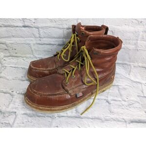 Hawx 6" USA Moc Wedge Steel Toe Boot Brown Men's 10.5 D.       S7